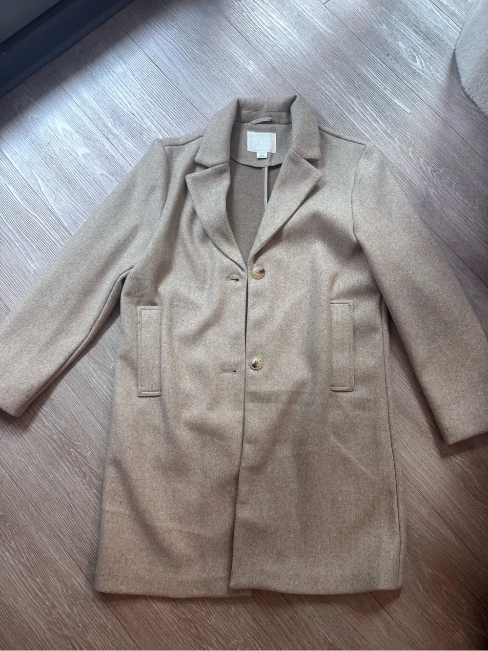 Wool-Blend Camel Single-Breasted Coat - Girl’s Jacket